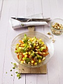 Carrot salad with mango and cashew nuts