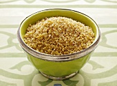 Bulgur in a green bowl