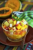 Exotic fruit salad with pomegranate seed