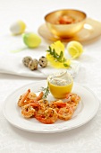 Grilled prawns with mayonnaise