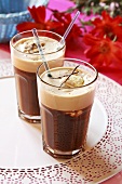 Eiskaffee (iced coffee drink) with vanilla ice cream