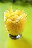 Mango sorbet with mango slices