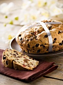 Pandolce genovese (Sweet bread with raisins, candied fruit & pine nuts)