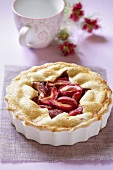 Apple pie in baking dish