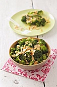 Broccoli salad with flaked almonds