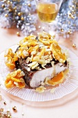 Roast pork with mandarin oranges and flaked almonds (Christmas)