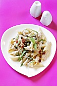 Penne with tuna and caper sauce
