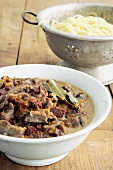 Venison ragout to serve with spaghetti