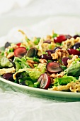 Chicken curry salad with walnuts and grapes