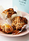 Banana and oat muffins