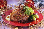 Stuffed breast of veal for Christmas