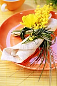 Place-setting with Easter decoration