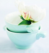 Peony in stacked bowls