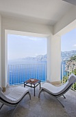 Terrasse mit Meerblick im Hotel Casa Angelina (Praiano, Italien)