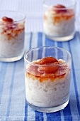Vanilla rice pudding with apricot compote