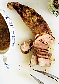 Pork fillet with mustard sauce