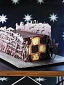 Battenberg style cake for Christmas (variant of Bûche de Noël)