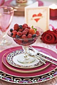 Mixed berry salad for Valentine's Day