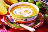 Pumpkin soup with sour cream