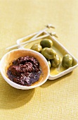 Olive paste and pickled olives