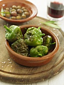 Deep-fried green peppers