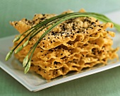 Thai crackers with dark and light sesame