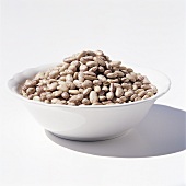 Dried borlotti beans in a dish
