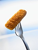 Fish finger speared on a fork