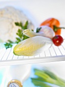 Various types of vegetables in fridge