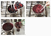 Making mixed berry jam