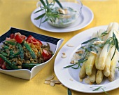 Asparagus & green spelt salad & asparagus with herb sauce