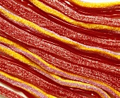 Red and yellow candy laces (close-up)