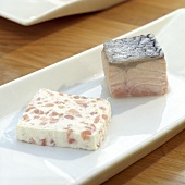Salmon & soft cheese terrine & a piece of cold-smoked salmon