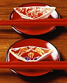 Chinese place setting with chopsticks