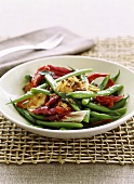 Bean salad with radicchio, Haloumi and anchovies