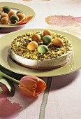 Small Easter cake with buttermilk cream
