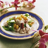 Chicken breast with Gingko and peas