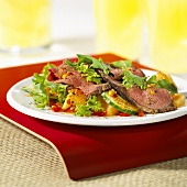 Bunter Salat mit Rindfleisch