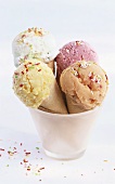 Four ice cream cones in plastic cup