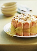 Passion fruit cake with sponge fingers