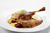 Leg of Christmas goose with chestnut stuffing