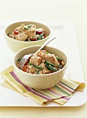 Couscous salad with vegetables and tuna