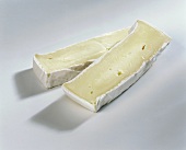 Two slices of Camembert