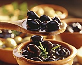 Marinated black olives