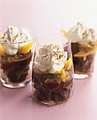 Chocolate dessert with passion fruit & meringue topping