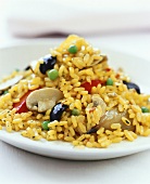 Vegetable rice with mushrooms