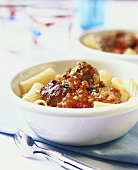 Rigatoni with meatballs and tomato sauce