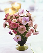 Posy of Bellis and horned violets