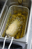 Deep-frying haddock in beer batter