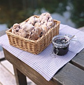 Blueberry rolls and blueberry jam